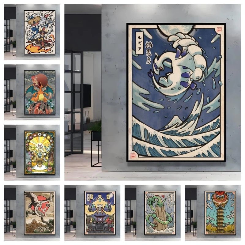Resin Art Work - Lukisan Seni Berbentuk Berlian, Poster Pokemon